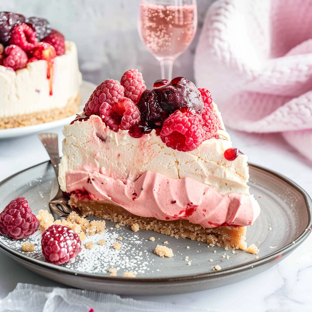 Recipe preparation for Champagne Cheesecake