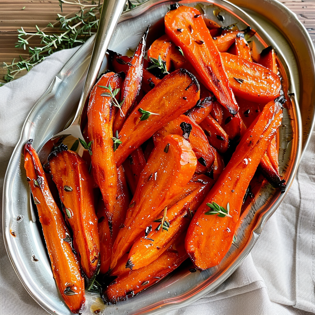 Recipe preparation for Honey Thyme Glazed Carrots