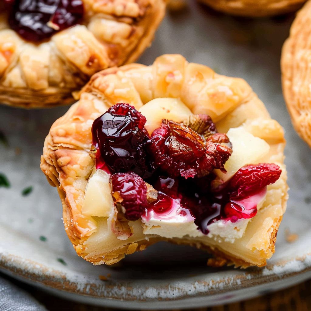 Recipe preparation for Cranberry and Brie Tartlets