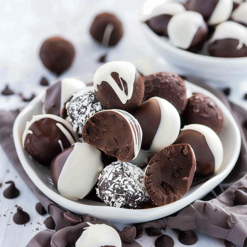 Recipe preparation for No-Bake Gluten-Free Chocolate Truffles