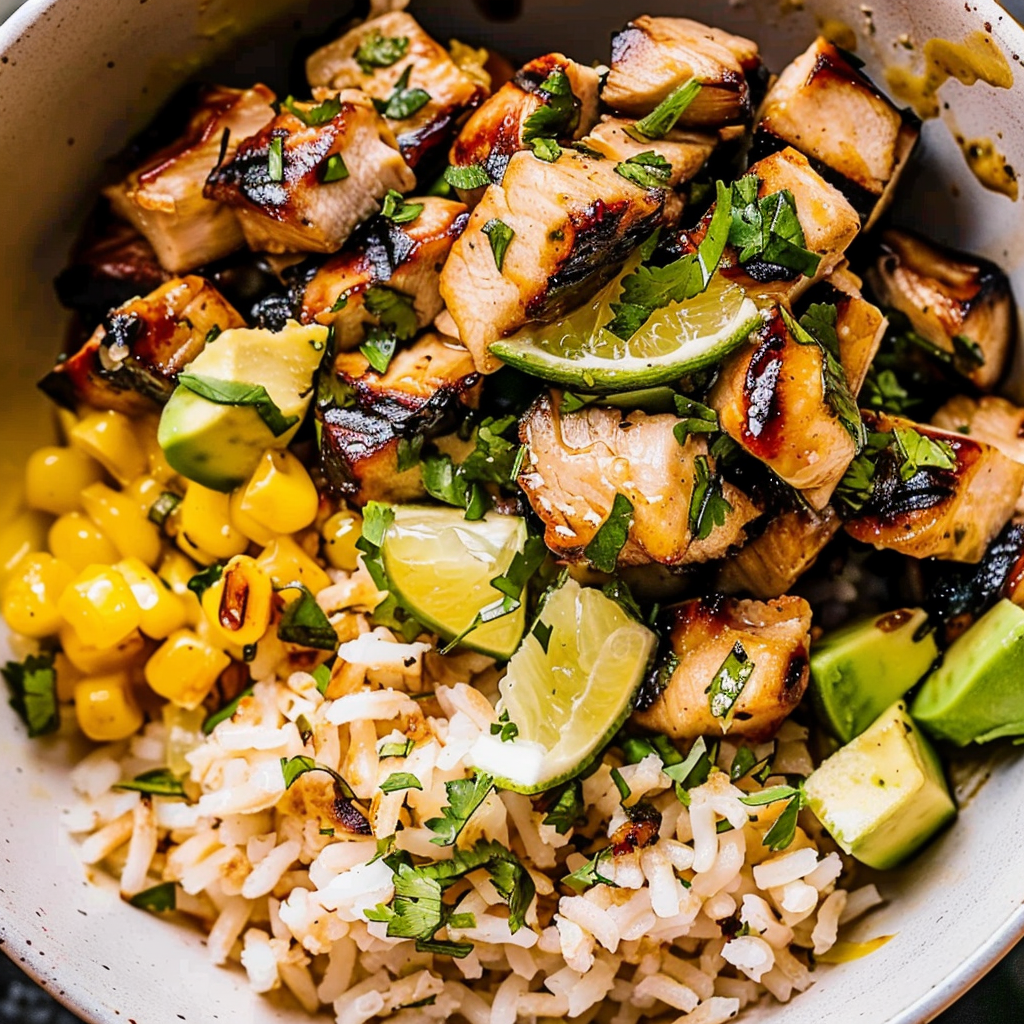 Recipe preparation for Honey Chipotle Chicken Fajita Bowls