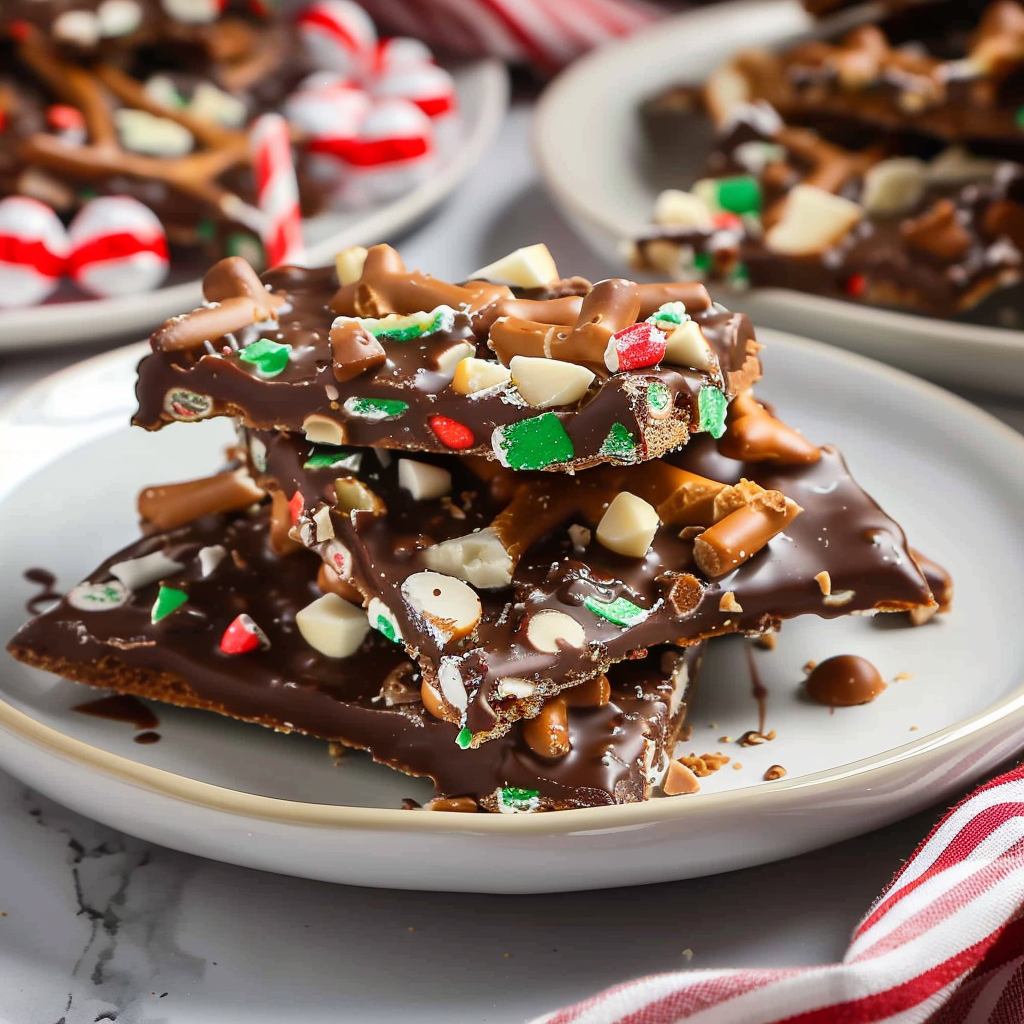 Recipe preparation for Holiday Pretzel Bark