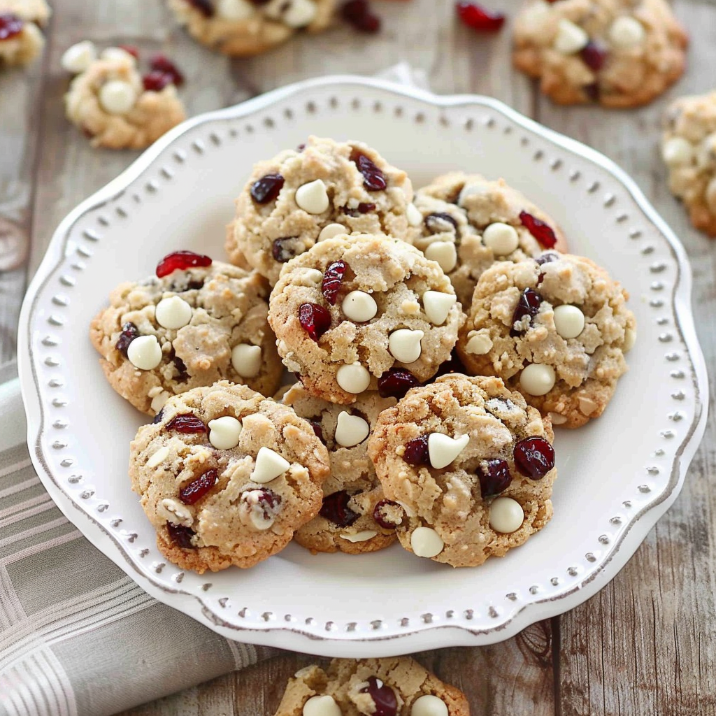 Recipe preparation for White Chocolate Cranberry Cookies