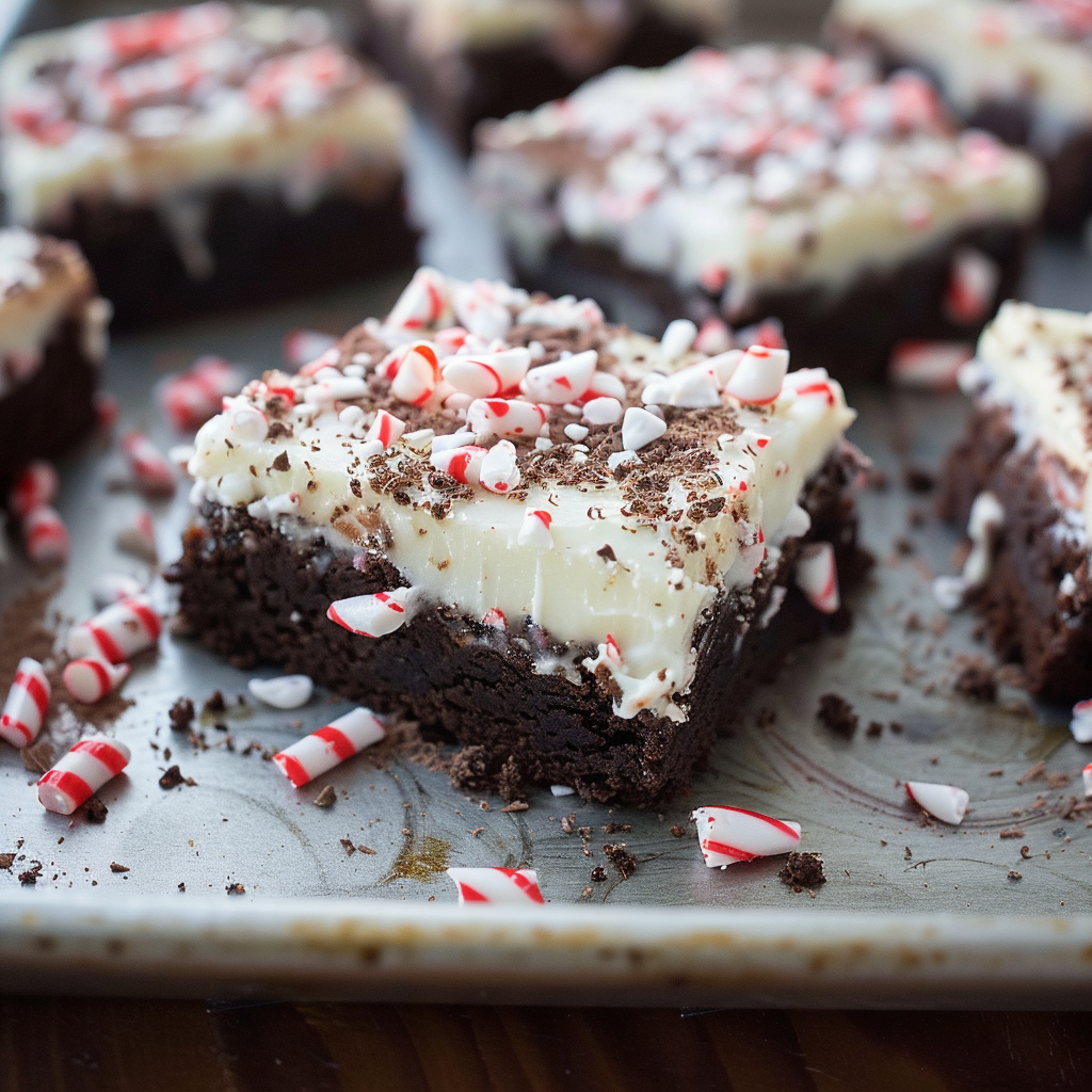 Recipe preparation for White Chocolate Peppermint Brownies