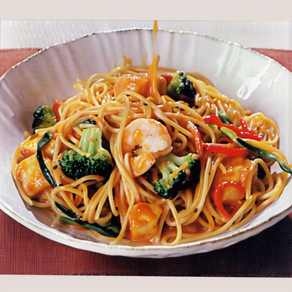 Recipe preparation for Chili Jam Pasta