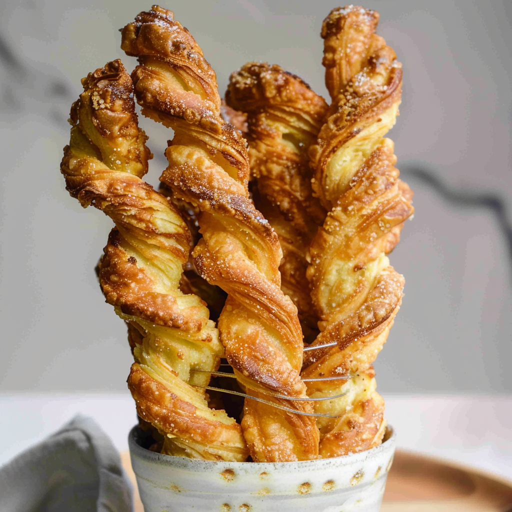 Recipe preparation for Cinnamon Sugar Puff Pastry Twists