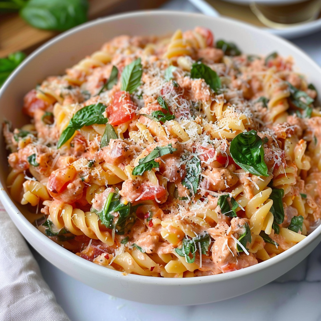 Recipe preparation for Baked Boursin & Chili Jam Pasta