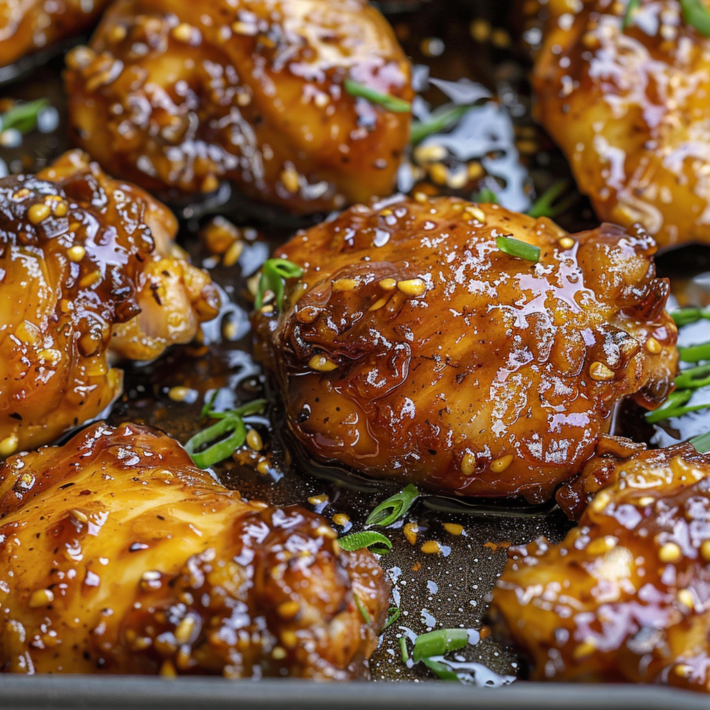 Recipe preparation for Honey Garlic Glazed Chicken Thighs