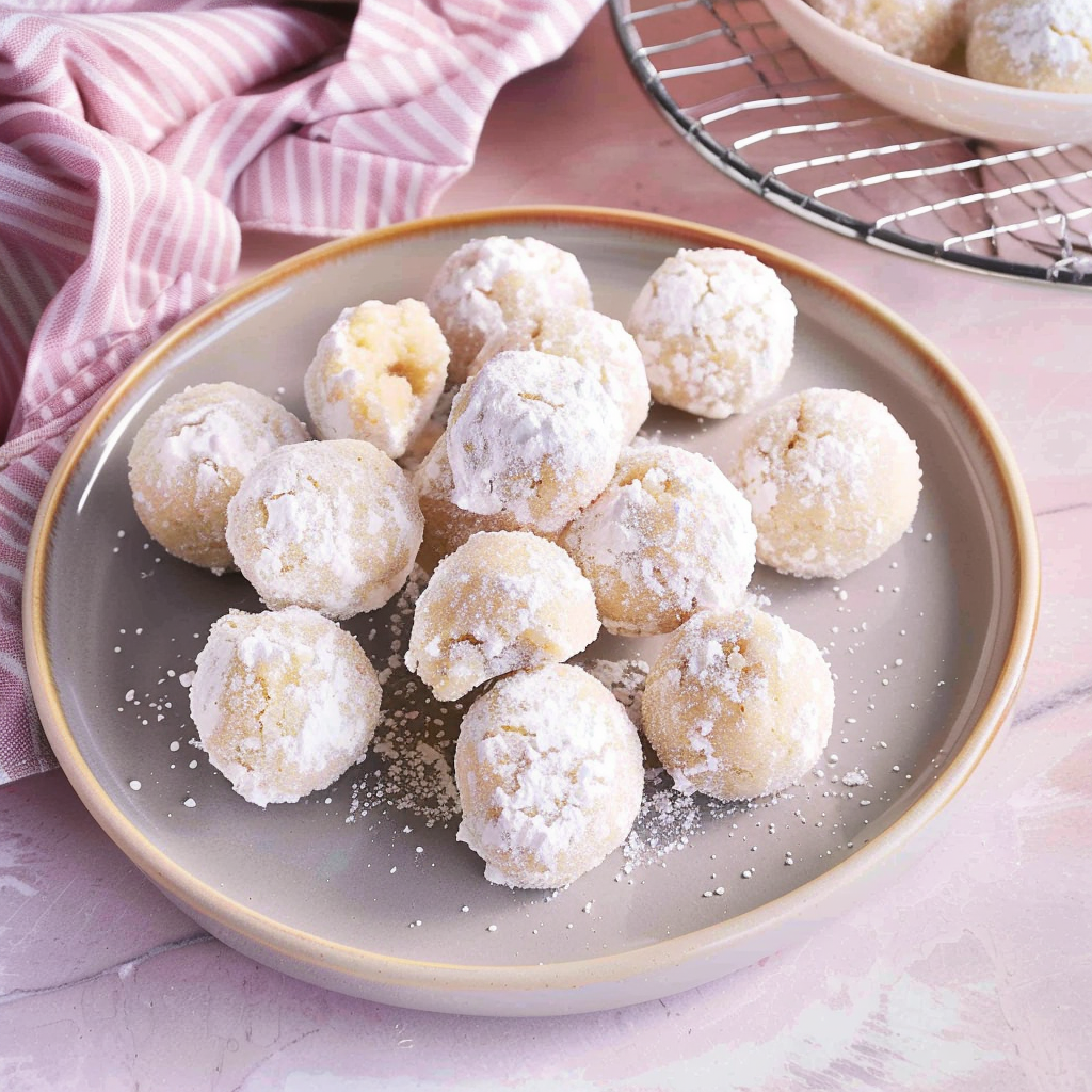 Recipe preparation for Snowball Cookie Dough Bites