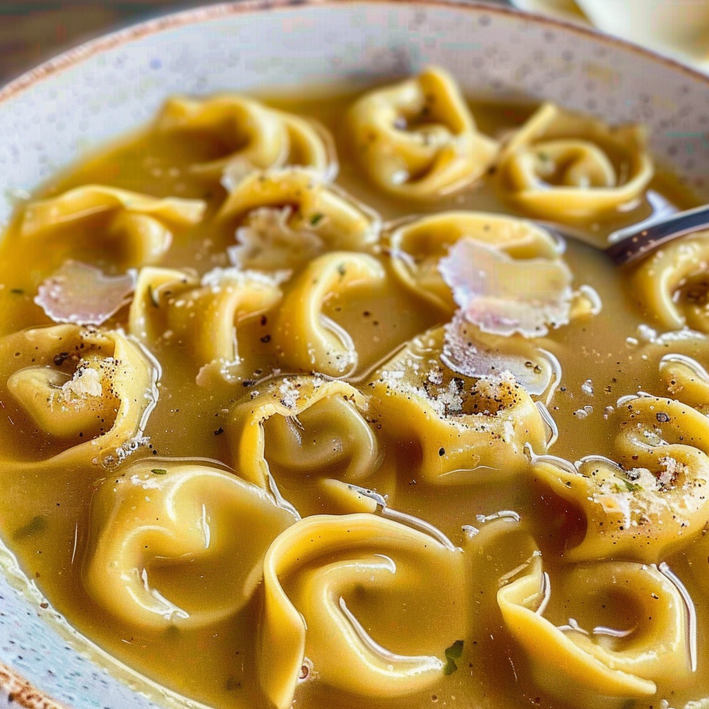 Recipe preparation for Tortellini in Brodo