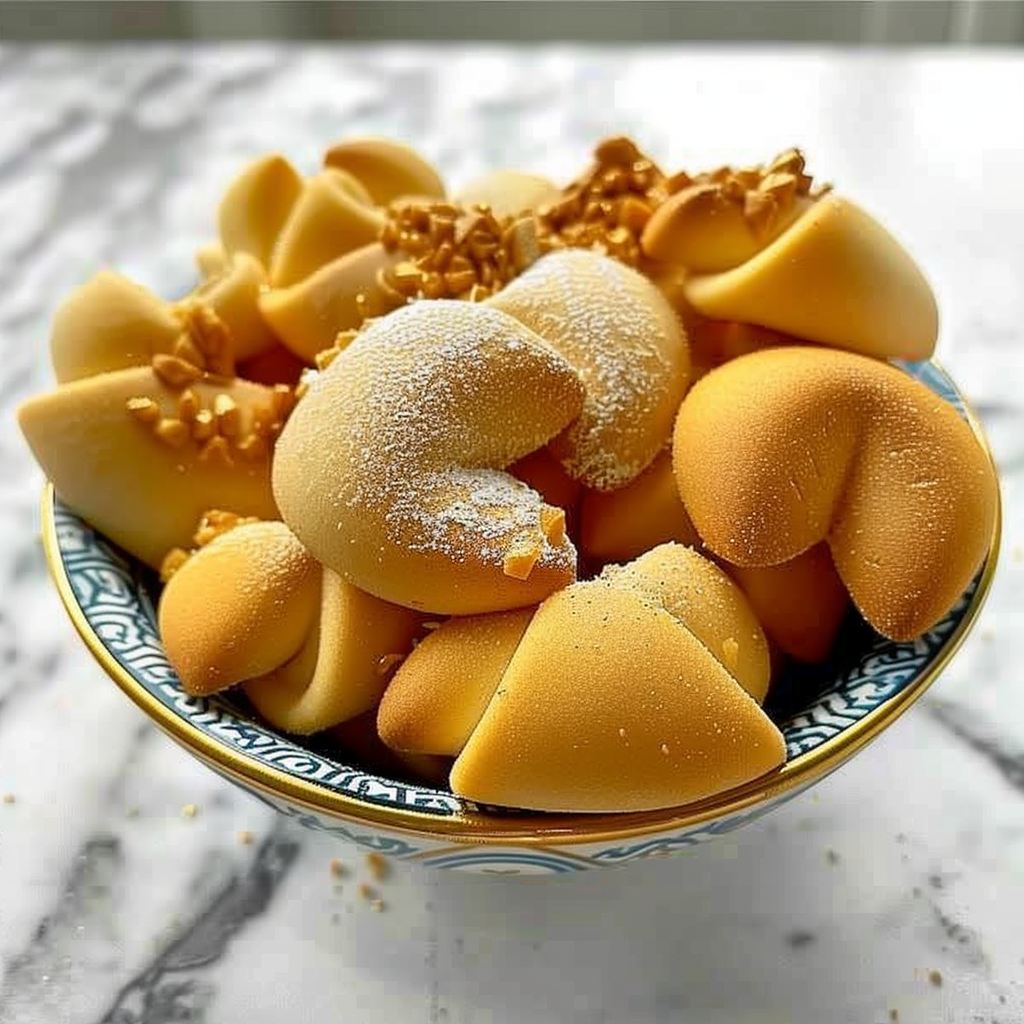 Recipe preparation for Marzipan Fortune Cookies