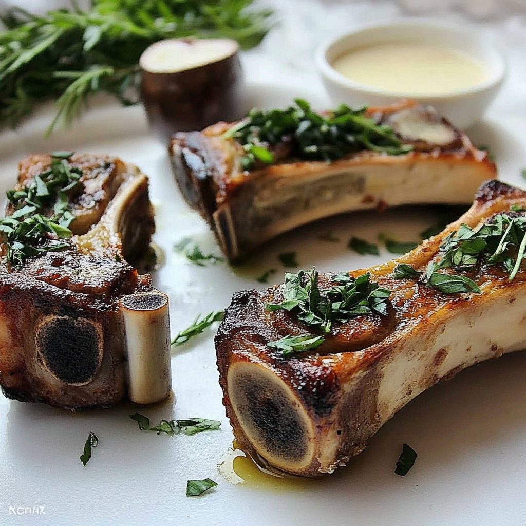 Recipe preparation for Spirulina-Salted Roasted Marrow Bones