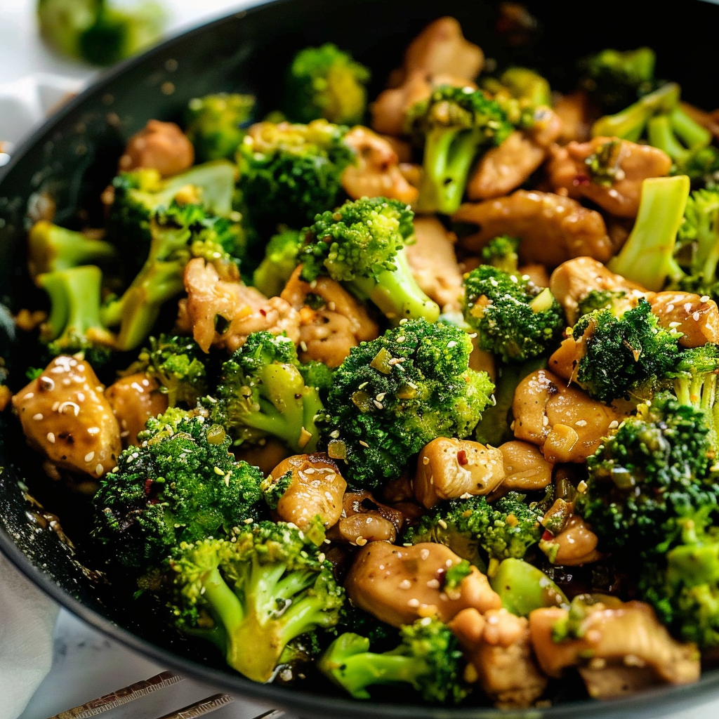 Recipe preparation for 10-Minute Garlic Butter Chicken & Broccoli Toss