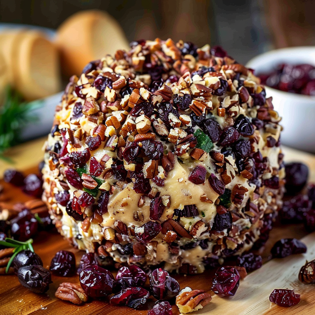 Recipe preparation for Holiday Cranberry Pecan Cheeseball