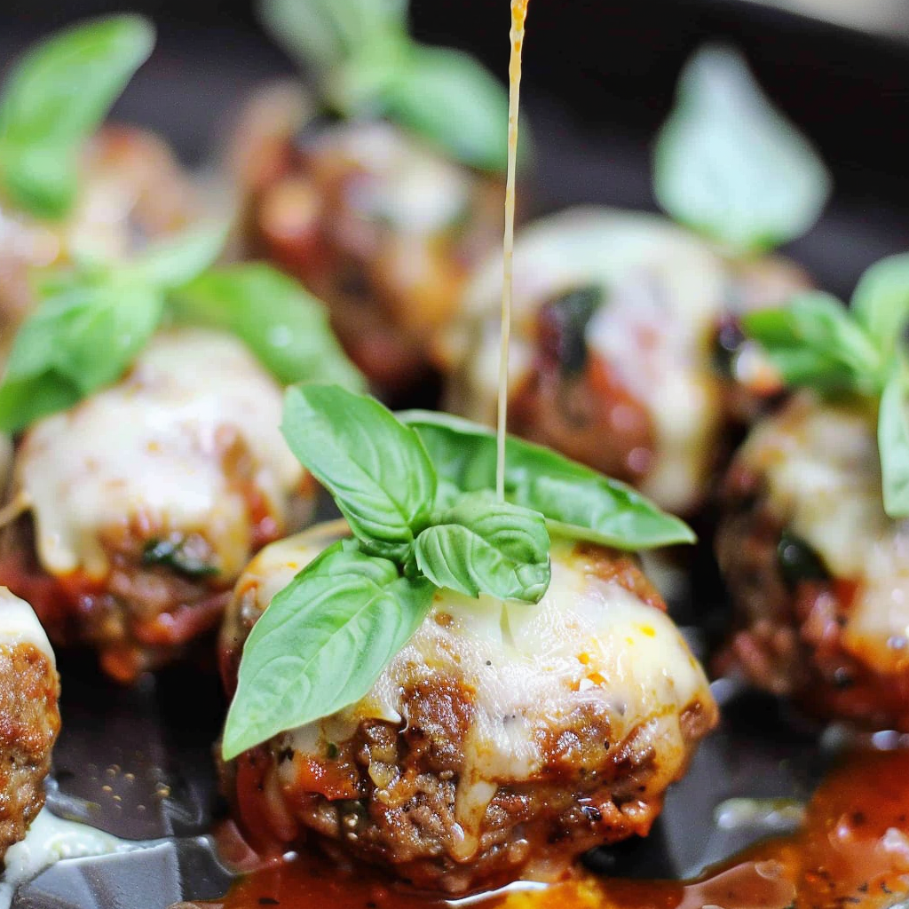 Recipe preparation for New Year’s Garlic Parmesan Mini Meatball Bites