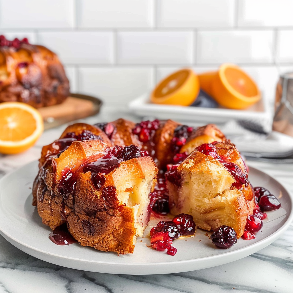 Recipe preparation for Cranberry Orange Brunch Pull-Apart Bread