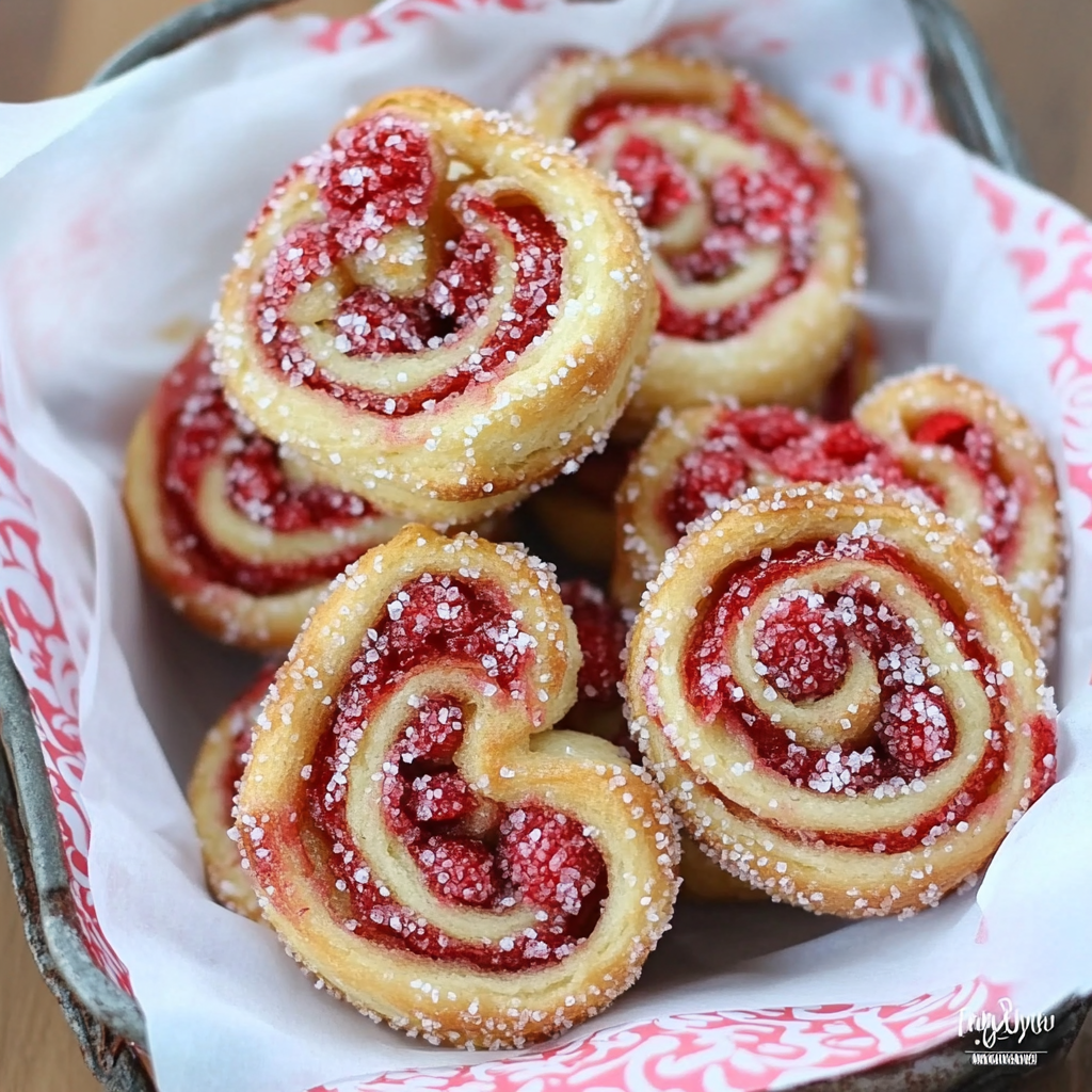 Recipe preparation for Raspberry Palmiers