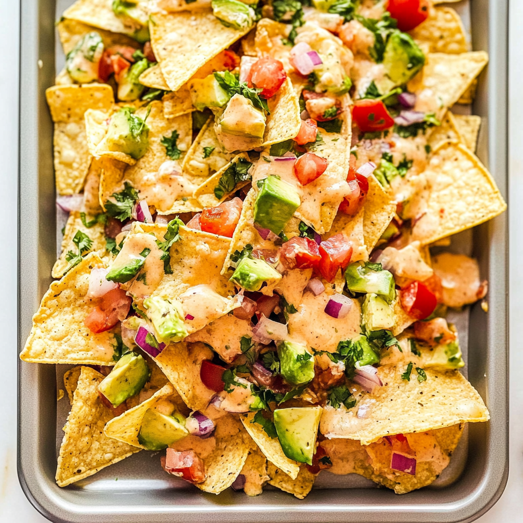 Recipe preparation for Queso Blanco Nachos