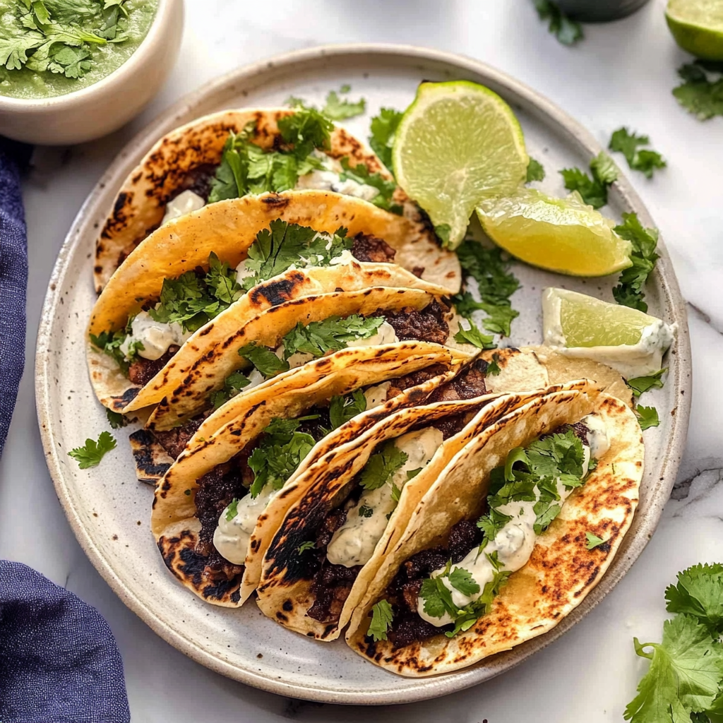Recipe preparation for Crispy Refried Bean Tacos