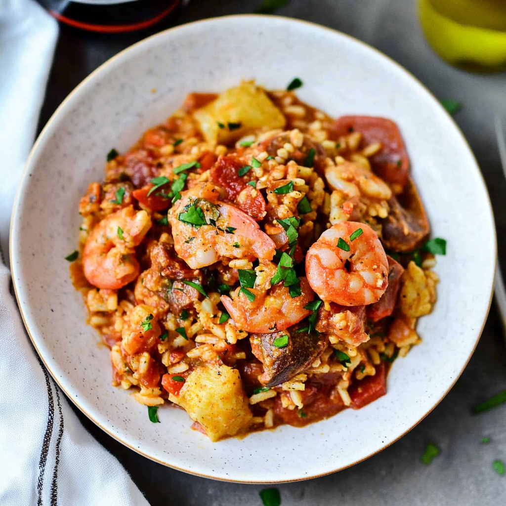 Recipe preparation for One Pot Jambalaya