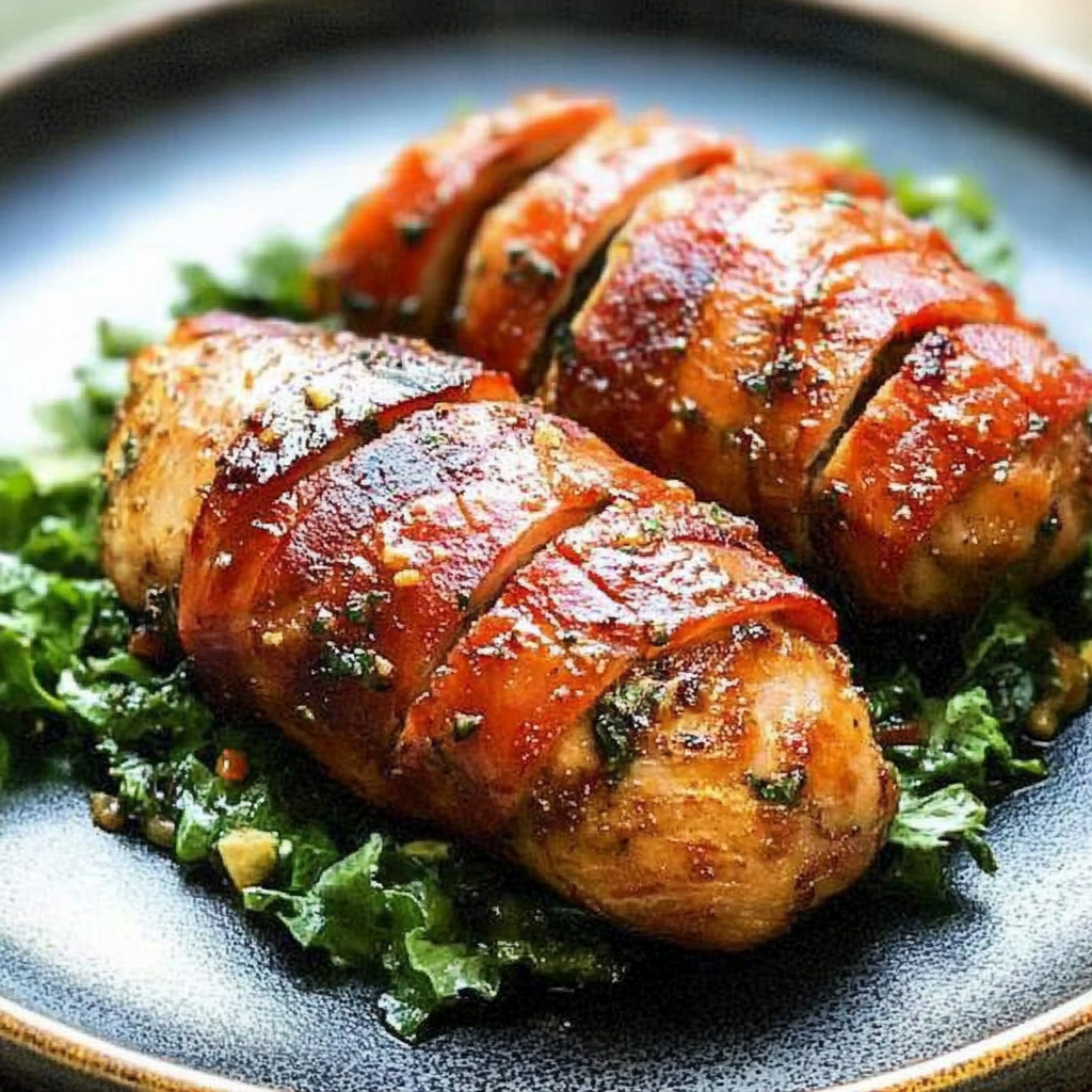 Recipe preparation for Bacon-Wrapped Chicken