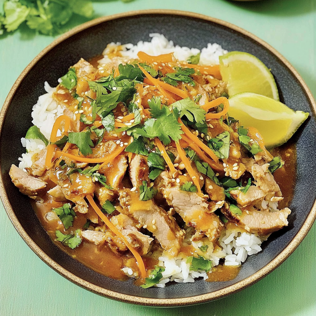 Recipe preparation for Sesame-Soy Pork Bowls