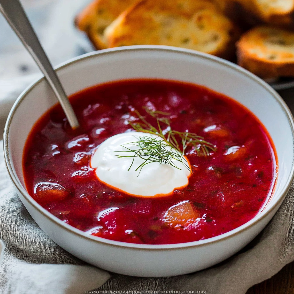 Recipe preparation for Borscht Soup