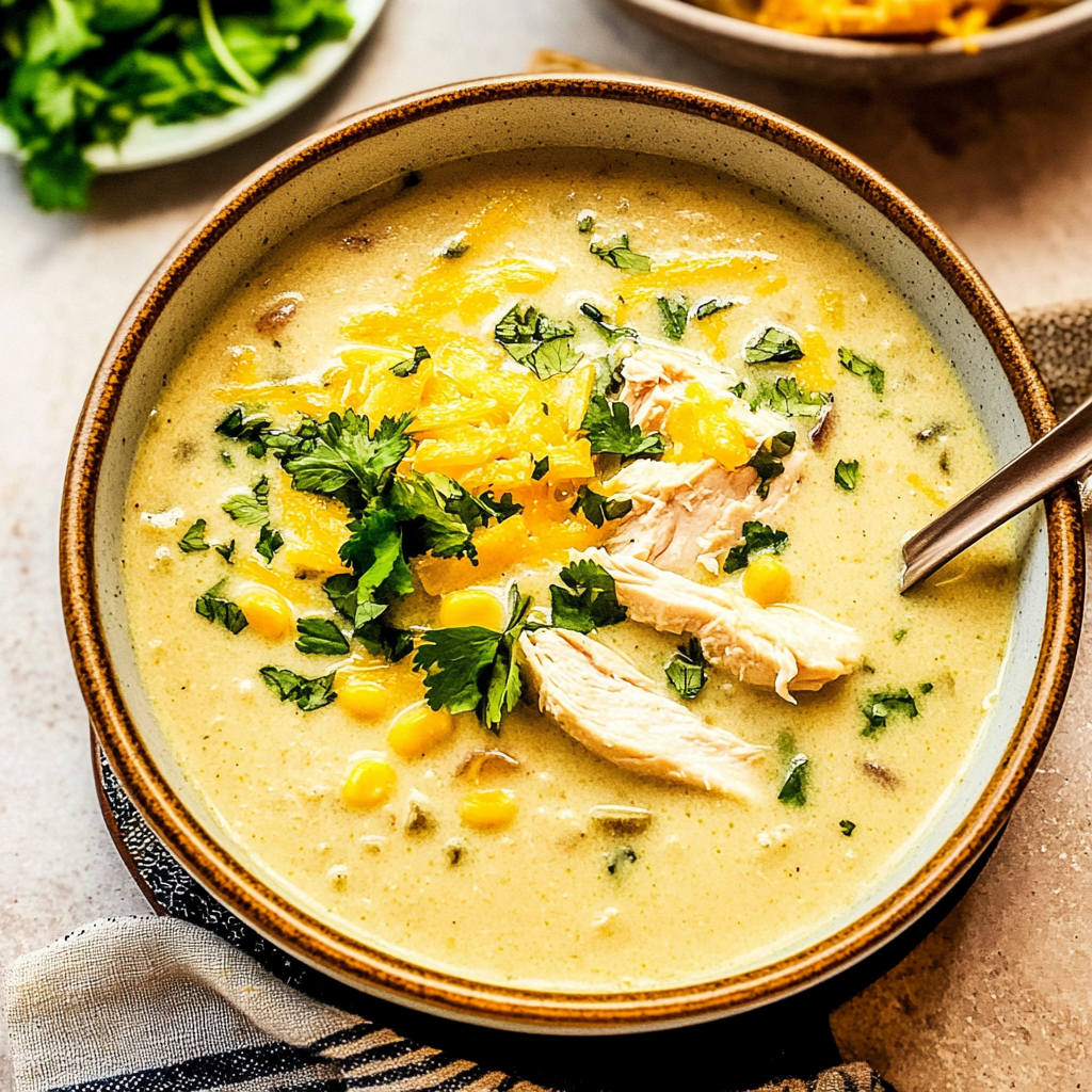 Recipe preparation for Chicken Poblano Soup