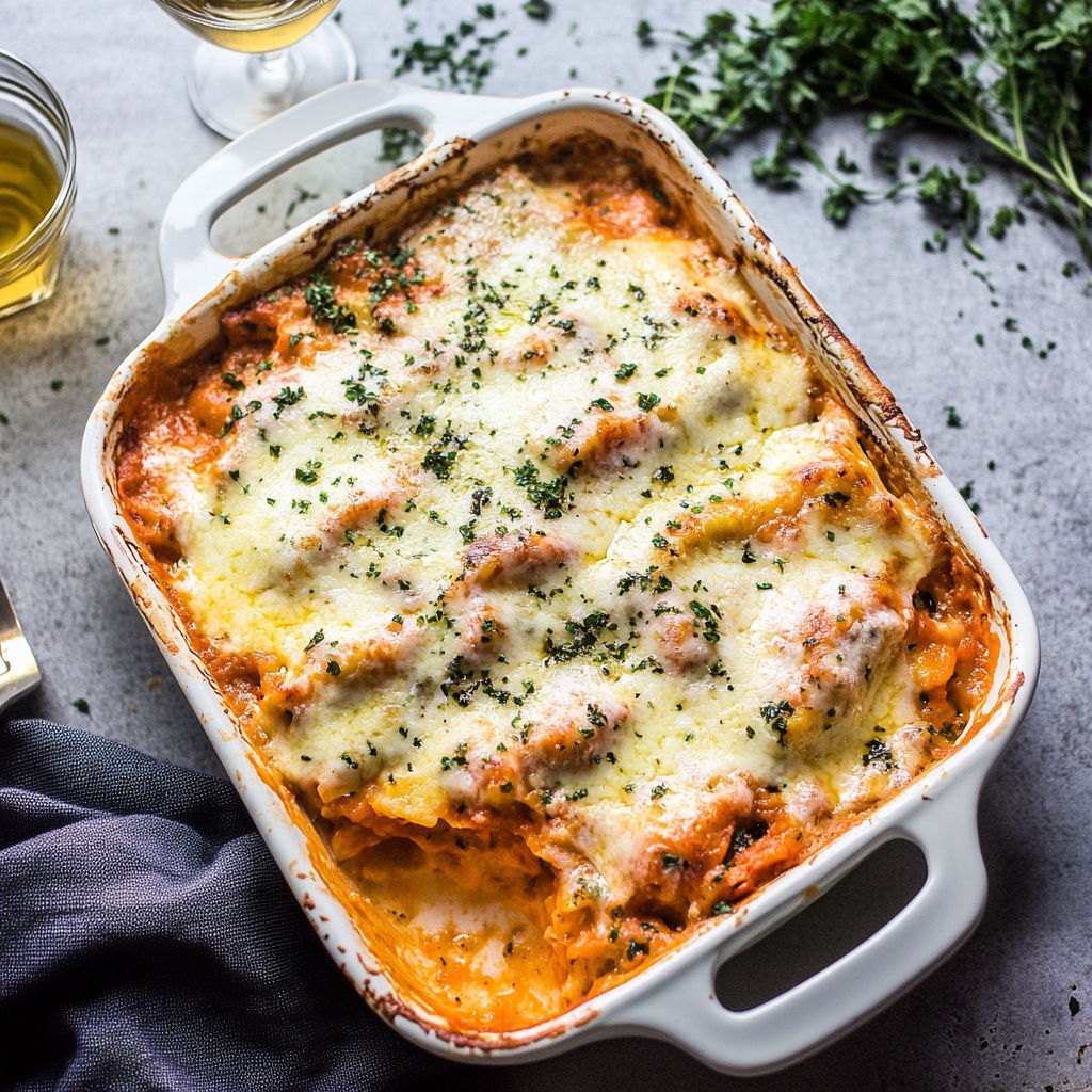 Recipe preparation for Sweet Potato Lasagna