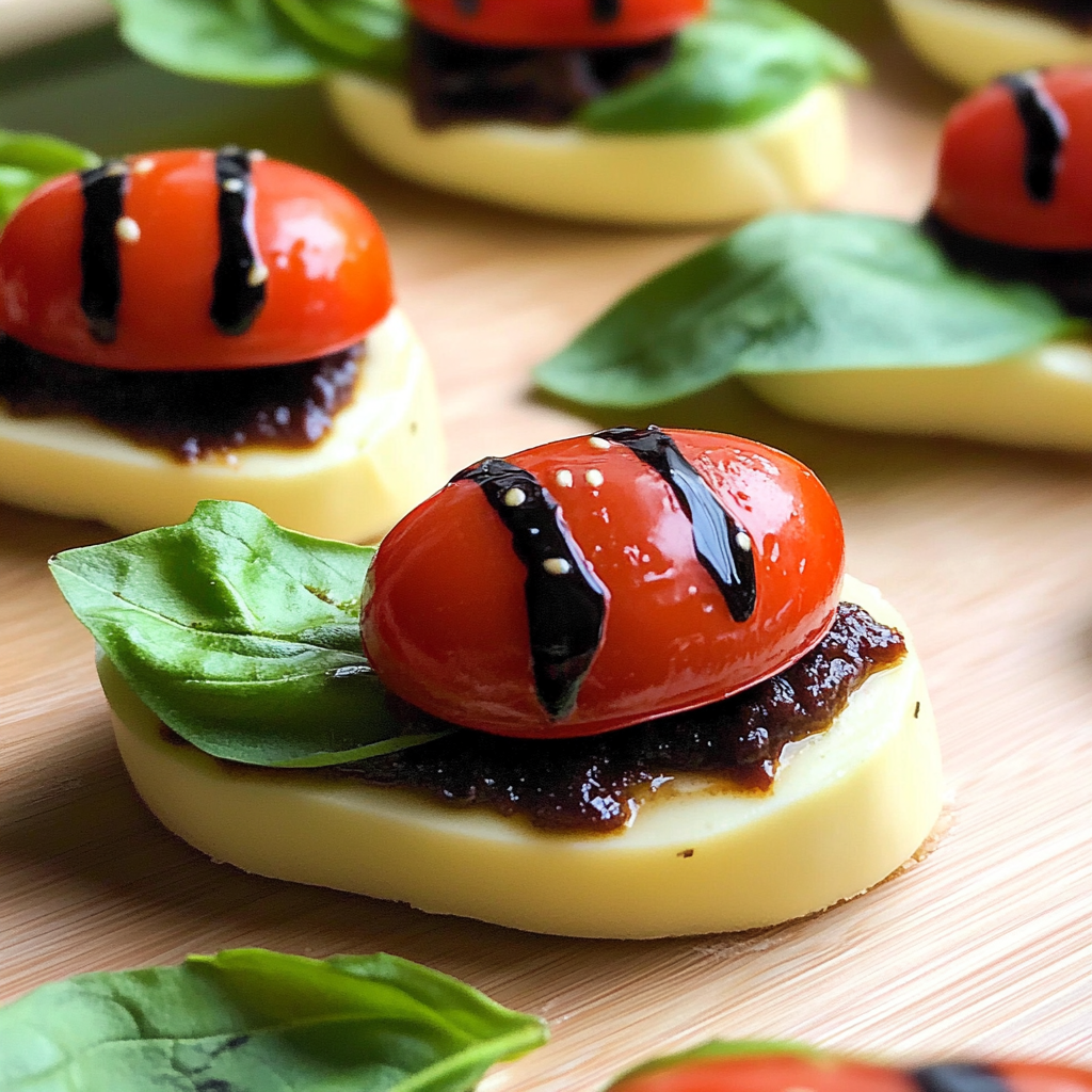 Recipe preparation for Caprese Ladybug