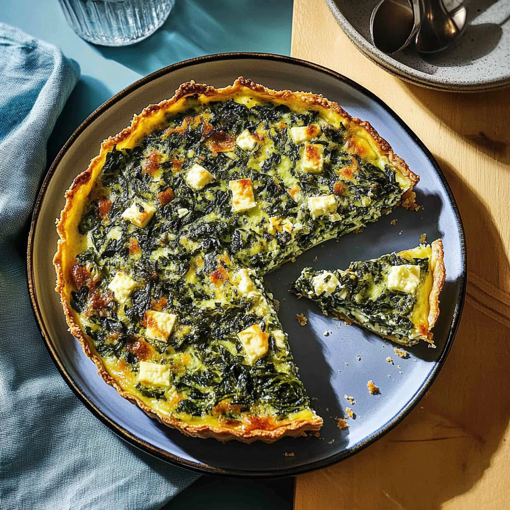 Recipe preparation for Spinach and Feta Quiche