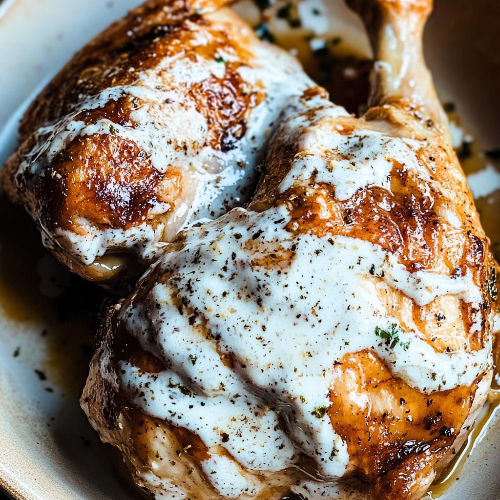 Recipe preparation for Vinegar Chicken with Alabama White Sauce