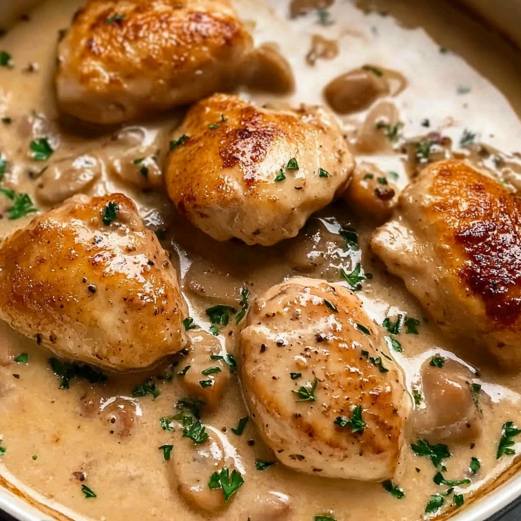 Recipe preparation for Chicken Fricassée