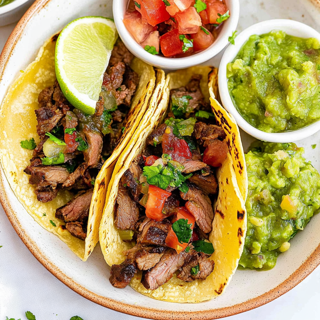 Recipe preparation for Tacos de Carne Asada