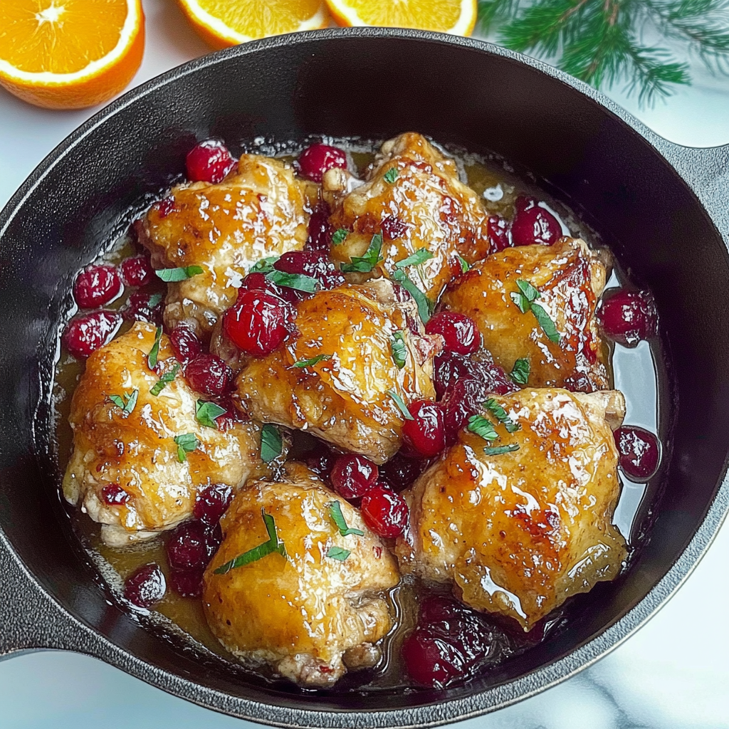 Recipe preparation for Cranberry Orange Glazed Chicken