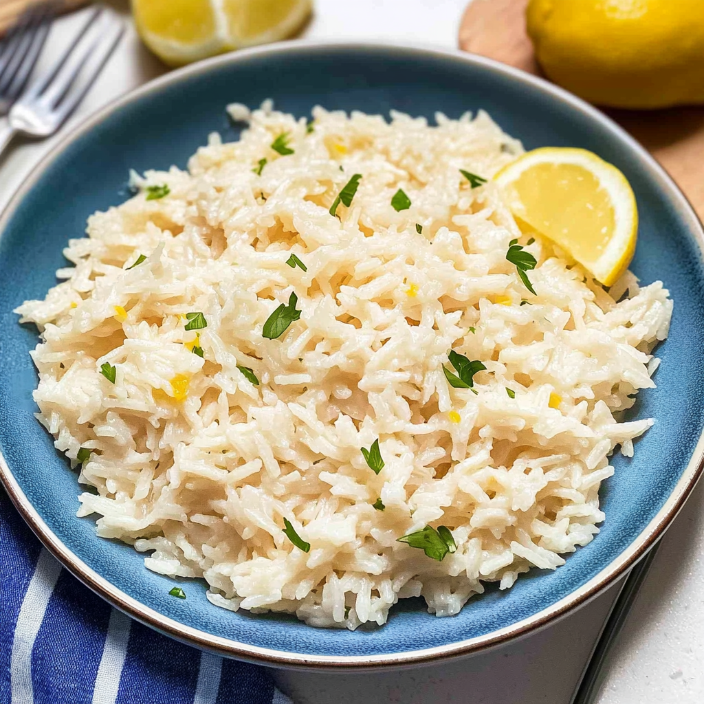 Recipe preparation for Easy Creamy Lemon Rice
