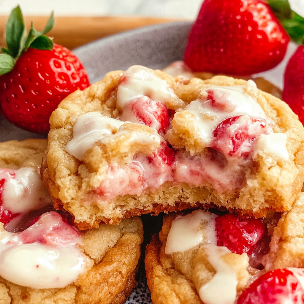 Recipe preparation for Strawberry Cheesecake Cookies
