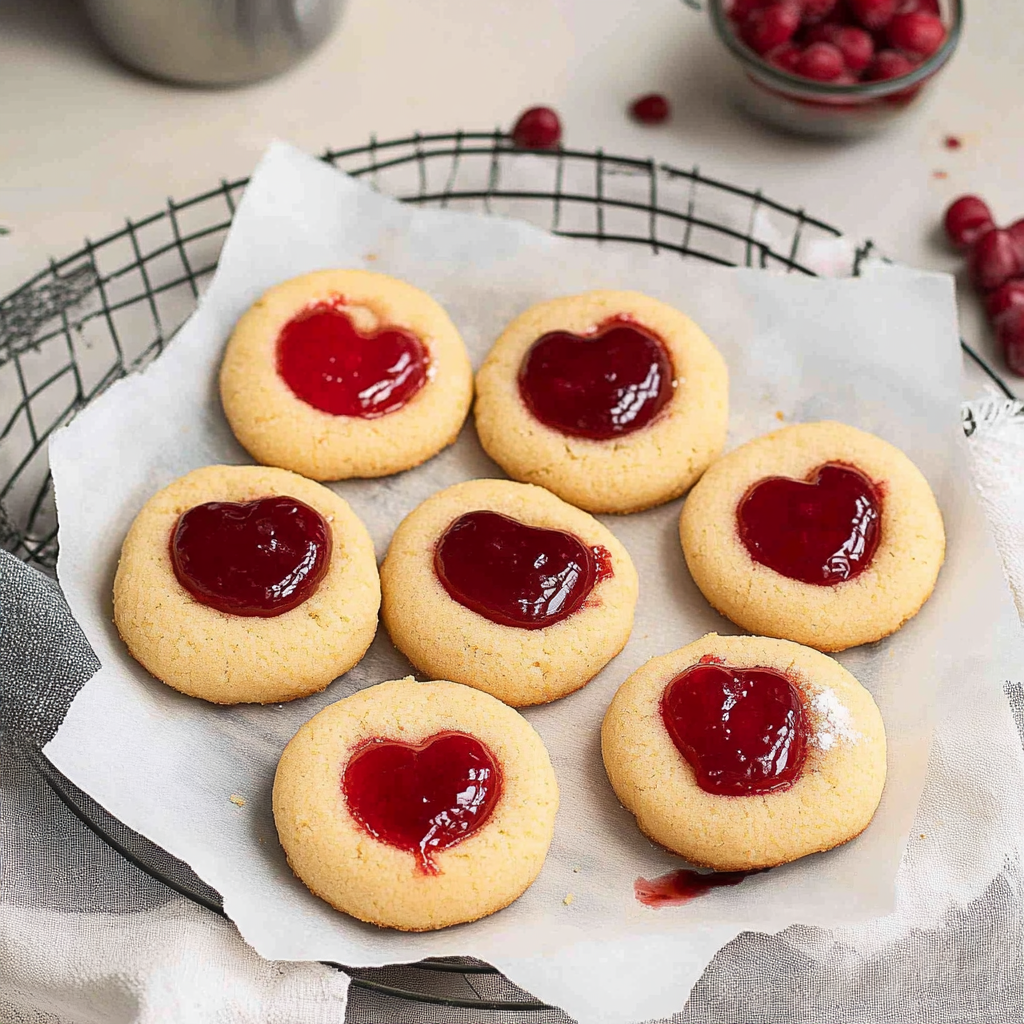 Recipe preparation for Heart Jam Cookies
