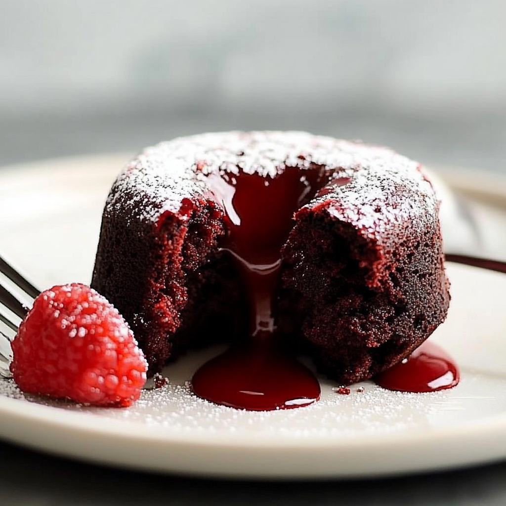 Recipe preparation for Red Velvet Lava Cake