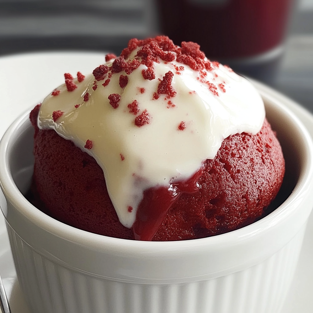 Recipe preparation for Baileys Red Velvet Mug Cake