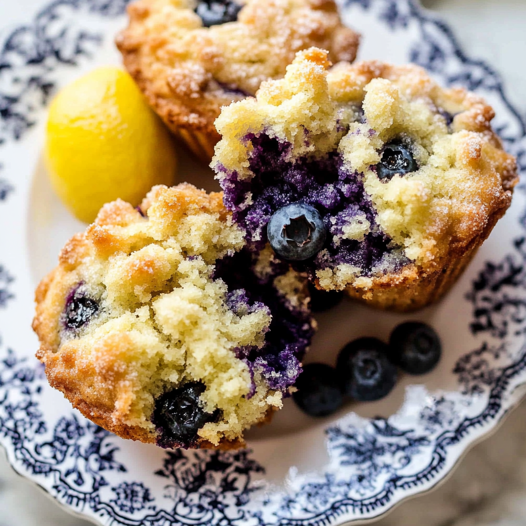 Recipe preparation for Lemon-Blueberry Muffins