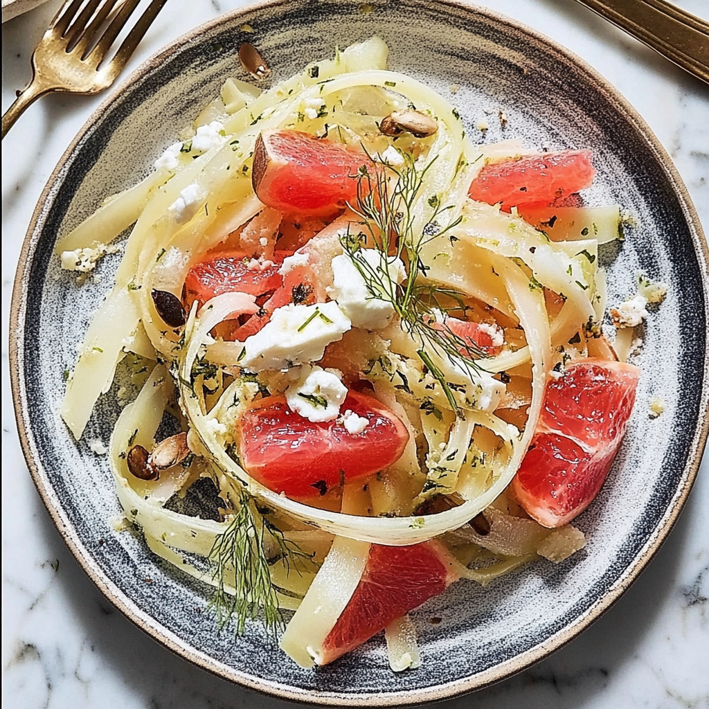 Recipe preparation for Grapefruit & Goat Cheese Fennel Salad