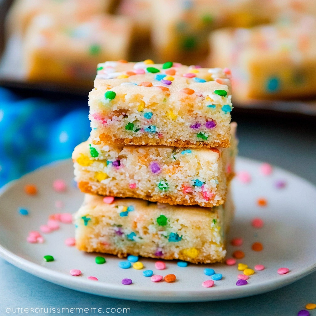 Recipe preparation for Funfetti Blondies