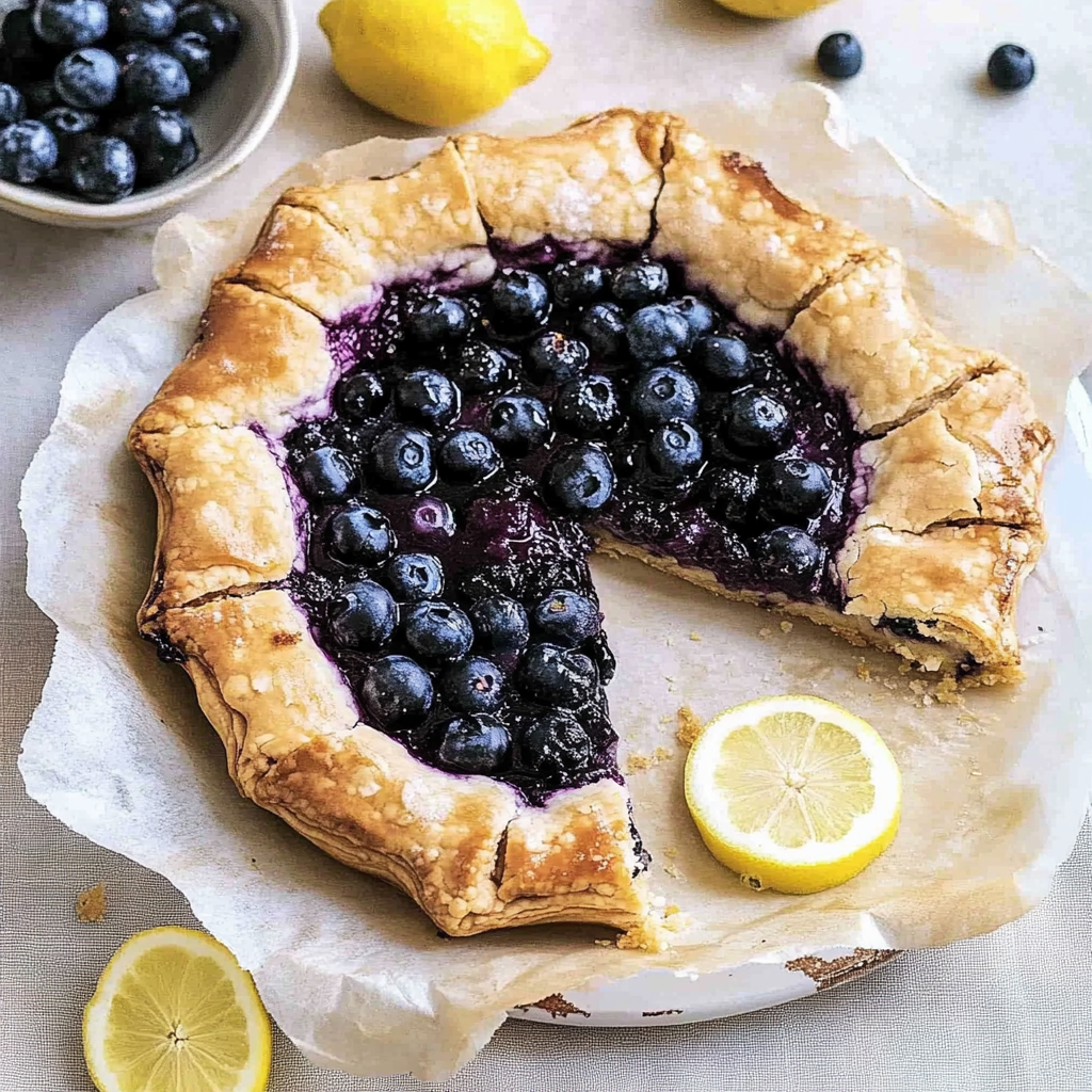 Recipe preparation for Blueberry Lemon Galette