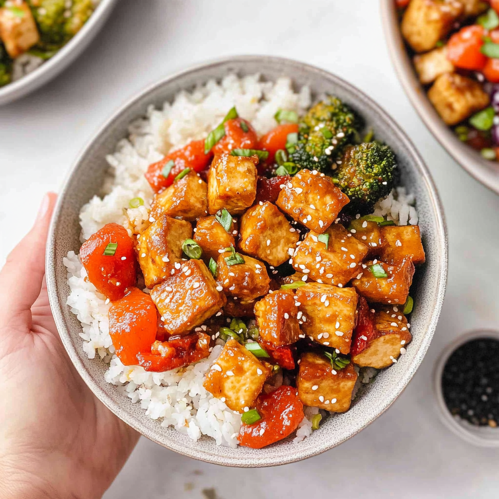 Recipe preparation for Sheet Pan Tofu with Roasted Carrots and Apricot Rice