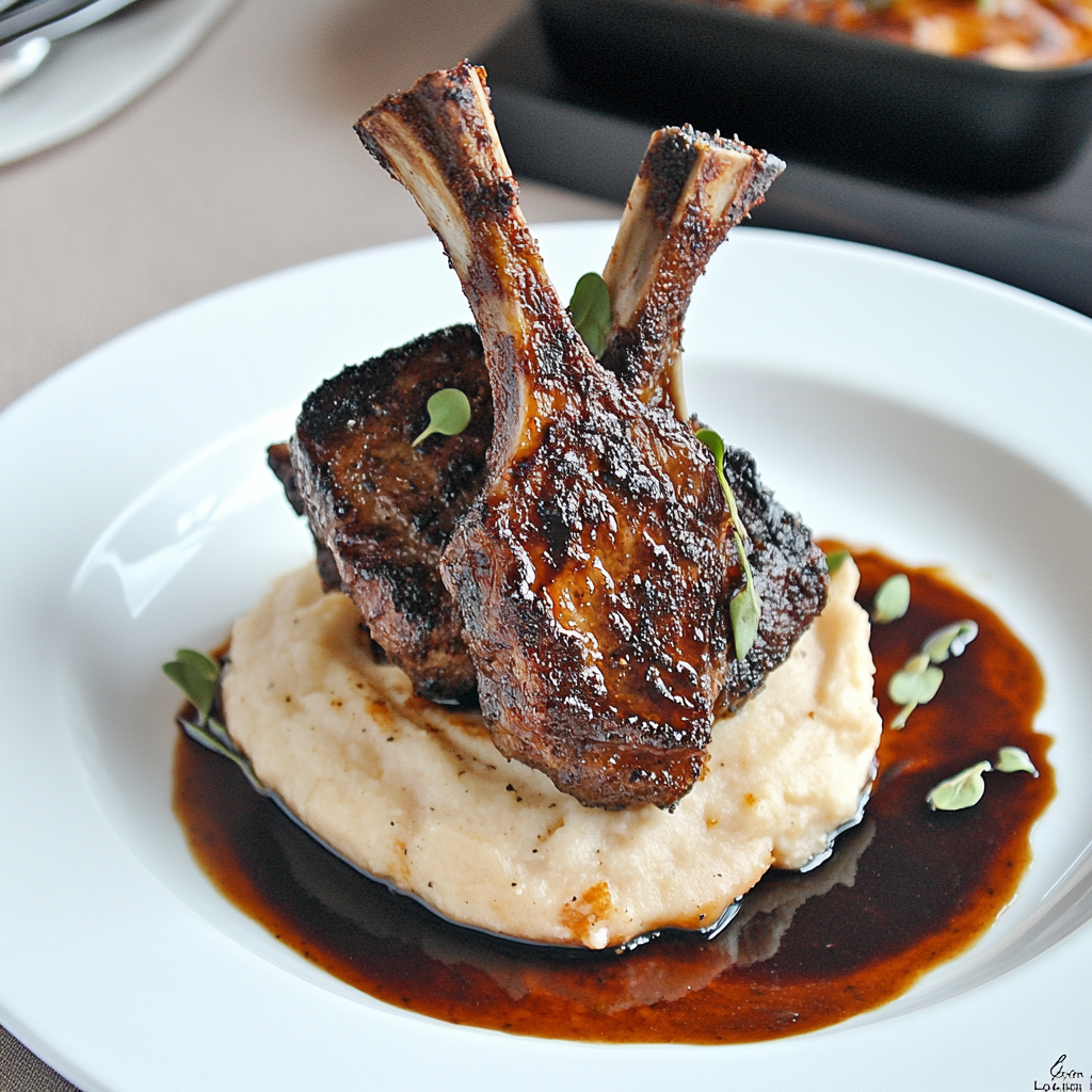Recipe preparation for Balsamic-Glazed Lamb Chops