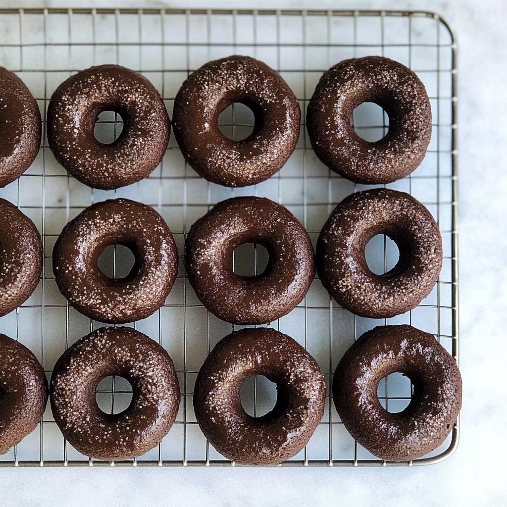 Recipe preparation for Baked Chocolate Fudge Doughnuts
