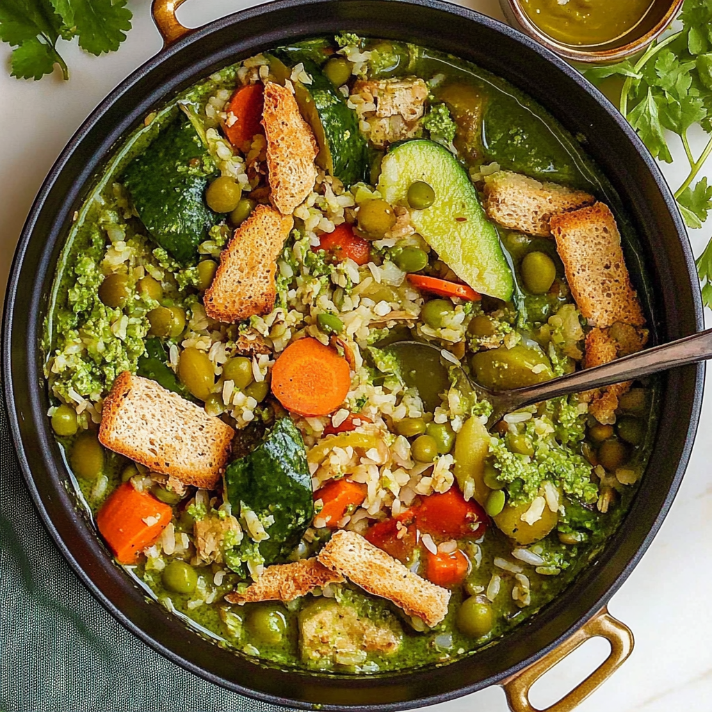 Recipe preparation for Spring-y Rice and Lentils with Coconut Yogurt