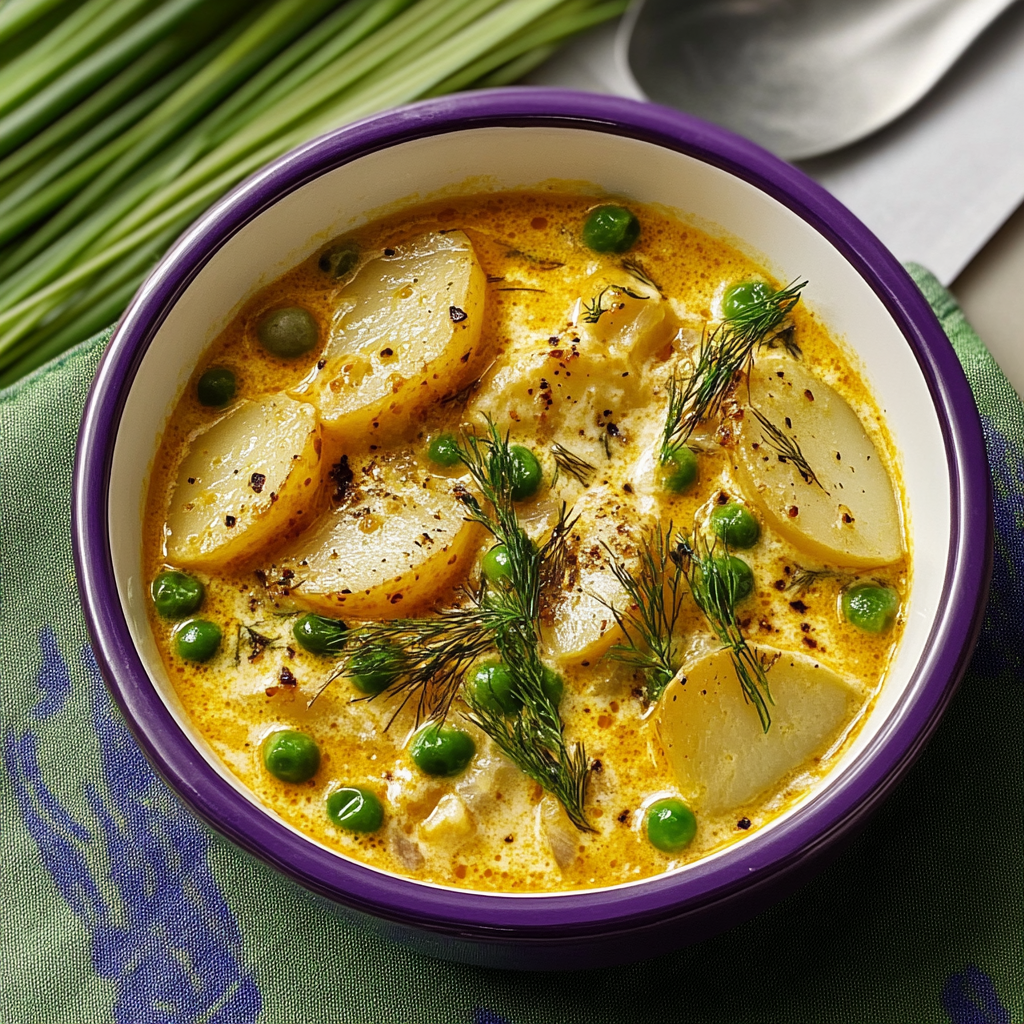 Recipe preparation for Potato and Pea Chowder