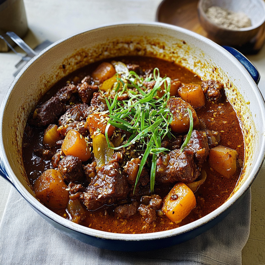 Recipe preparation for Black Pepper Beef Stew